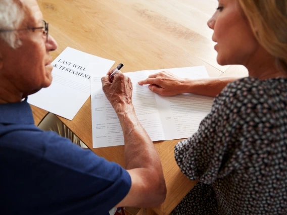 two people writing a will