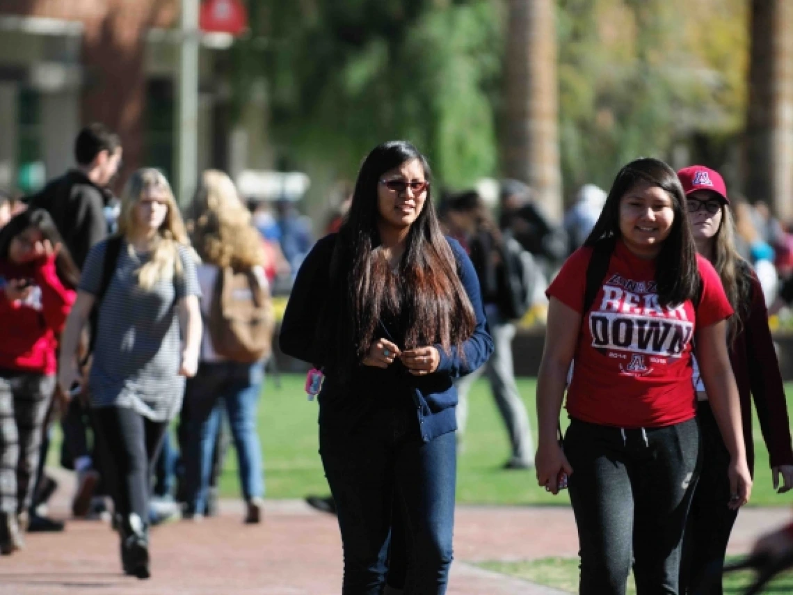 People walking on the University of Arizona Mall